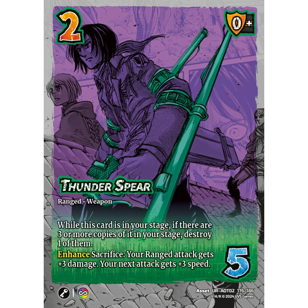 Thunder Spear, 176/186, AOT02, Universus, Attack on Titan: Origins of Power, Asset, UR