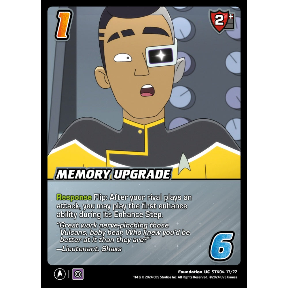 Memory Upgrade, 17/22, STK04, Universus, Star Trek Lower Decks Challenger Decks, Foundation, UC