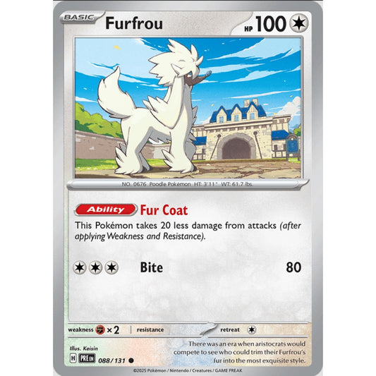 Furfrou, Common, 088/191, Pokemon Card Game, Prismatic Evolutions