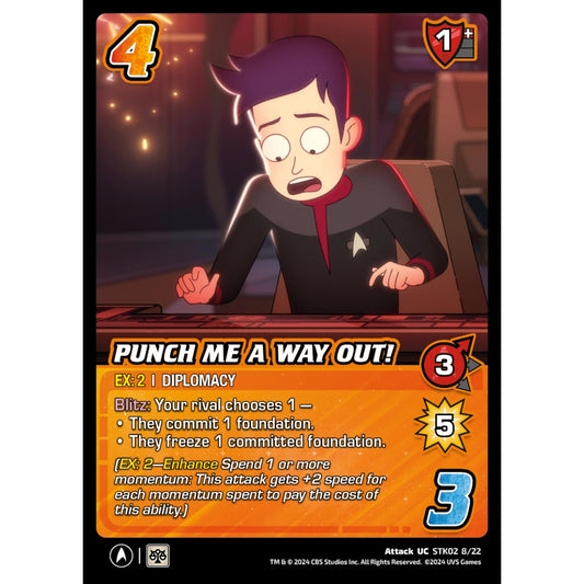 Punch Me a Way Out!, 8/22, STK02, Universus, Star Trek Lower Decks Challenger Decks, Attack, UC