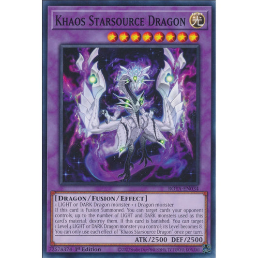 Khaos Starsource Dragon, ROTA-EN034, Common, Yu-Gi-Oh, Rage of the Abyss