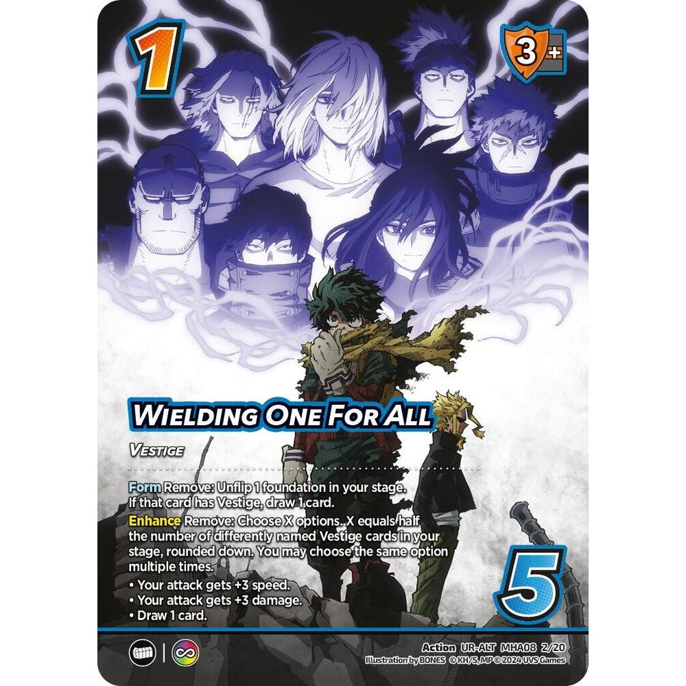 Wielding One For All, 2/20, MHA08, Universus, Challenger Series: My Hero Academia - Dark Hero Arc, Ultra Rare - Alt