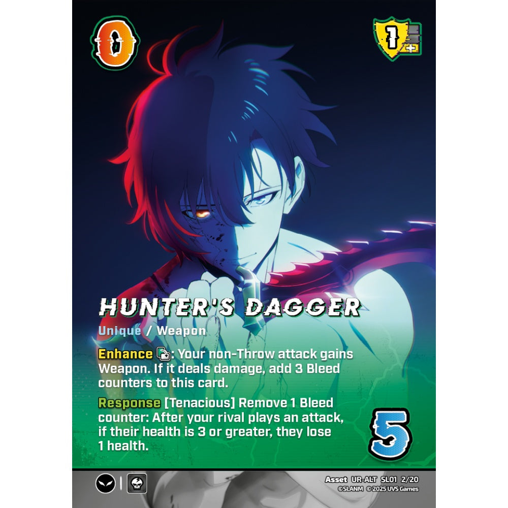 Hunter's Dagger, 2/20, SL01, Universus, Solo Leveling Challenger Deck, Asset, UR-ALT