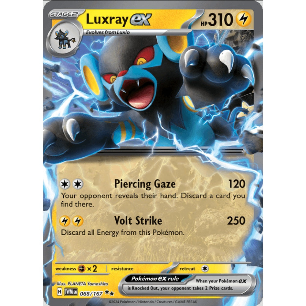 Luxray ex, Double Rare, 068/167, Pokemon Card Game, Twilight Masquerade