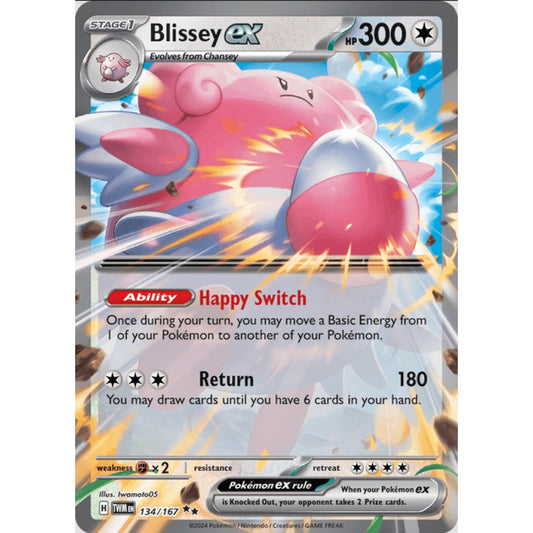 Blissey ex, Double Rare, 134/167, Pokemon Card Game, Twilight Masquerade