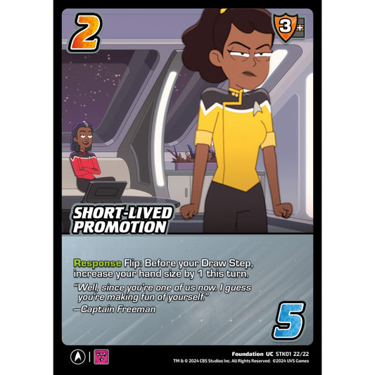 Short-Lived Promotion, 22/22, STK01, Universus, Star Trek Lower Decks Challenger Decks, Foundation, UC