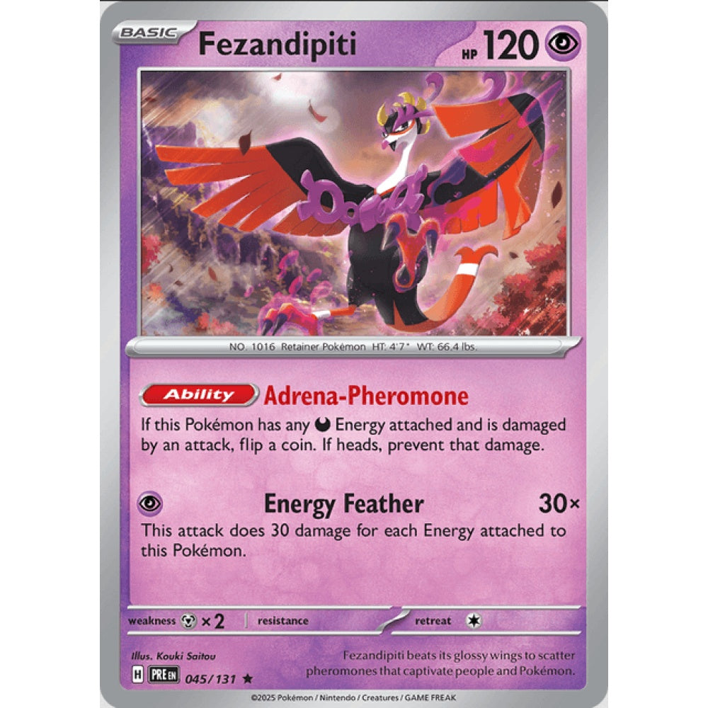 Fezandipiti, Rare, 045/191, Pokemon Card Game, Prismatic Evolutions