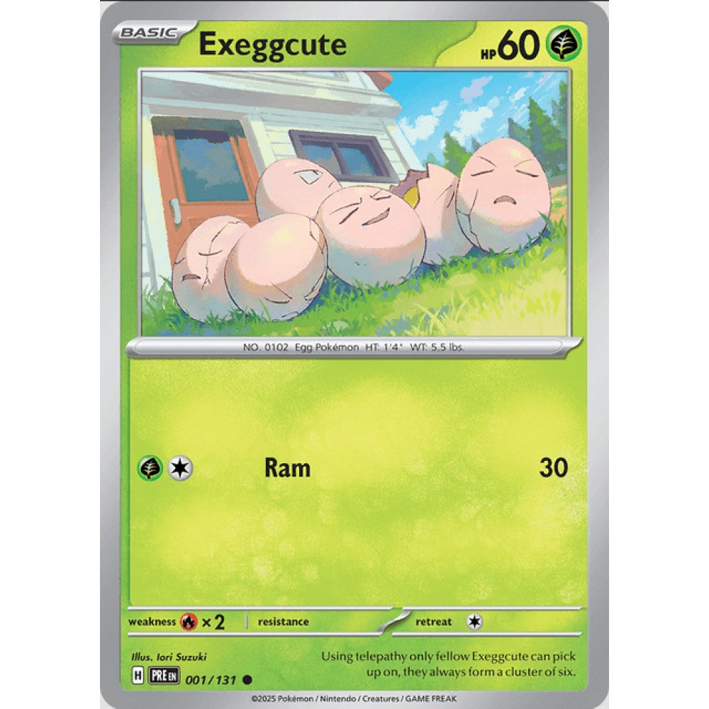 Exeggcute, Common, 001/191, Pokemon Card Game, Prismatic Evolutions