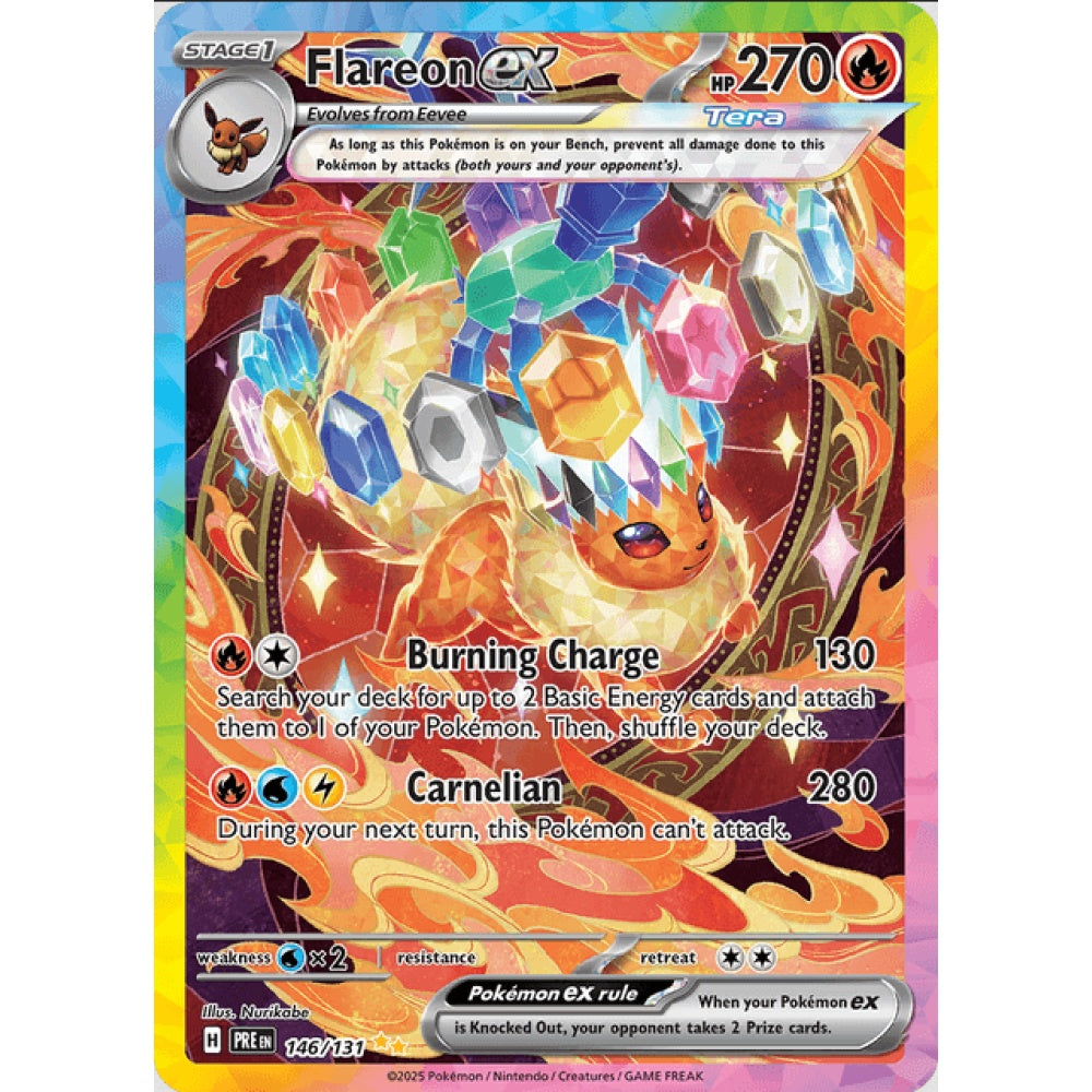 Flareon ex, Special Art Rare, 146/191, Pokemon Card Game, Prismatic Evolutions