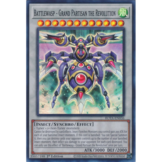 Battlewasp - Grand Partisan the Revolution, ROTA-EN036, Super, Yu-Gi-Oh, Rage of the Abyss