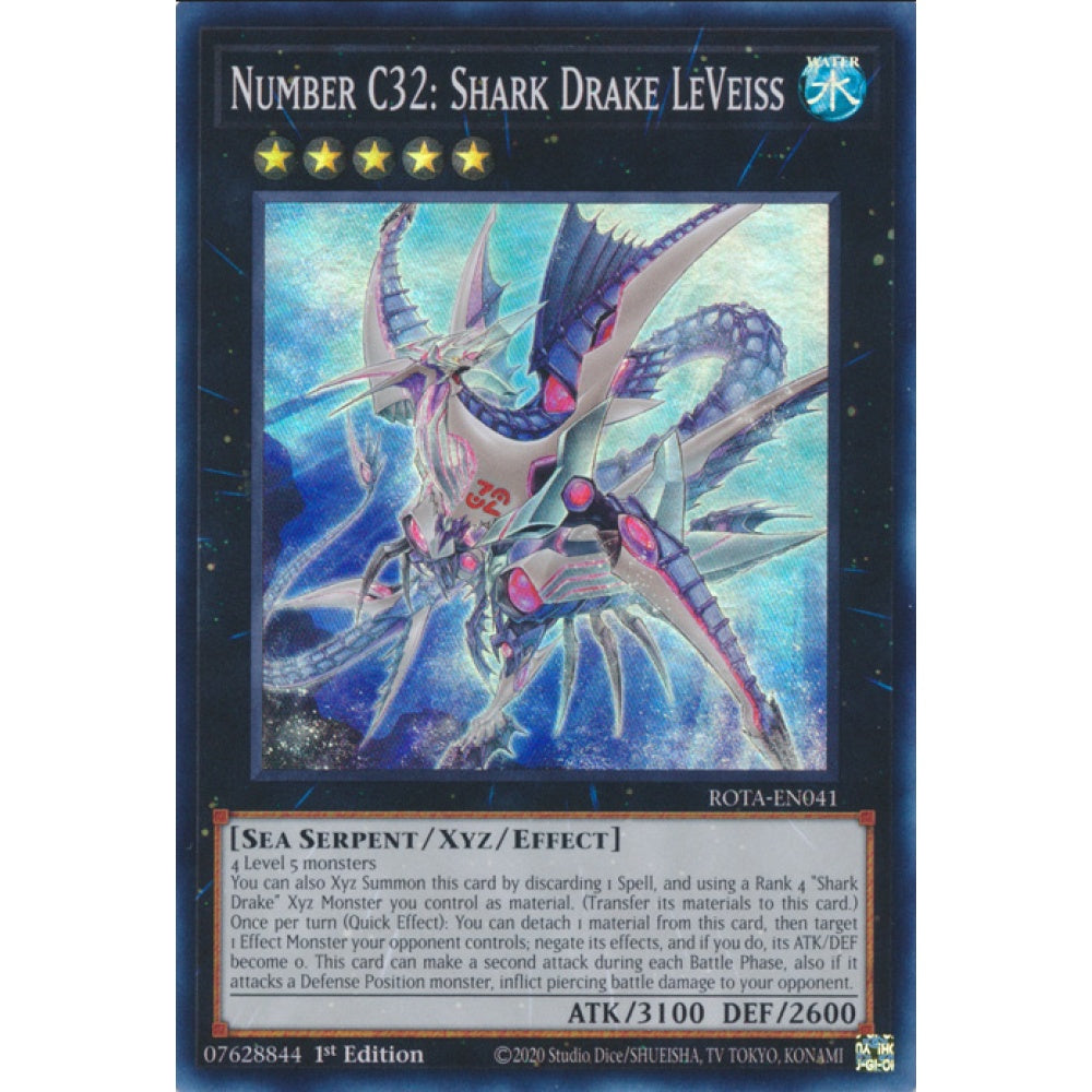 Number C32: Shark Drake LeVeiss, ROTA-EN041, Super, Yu-Gi-Oh, Rage of the Abyss