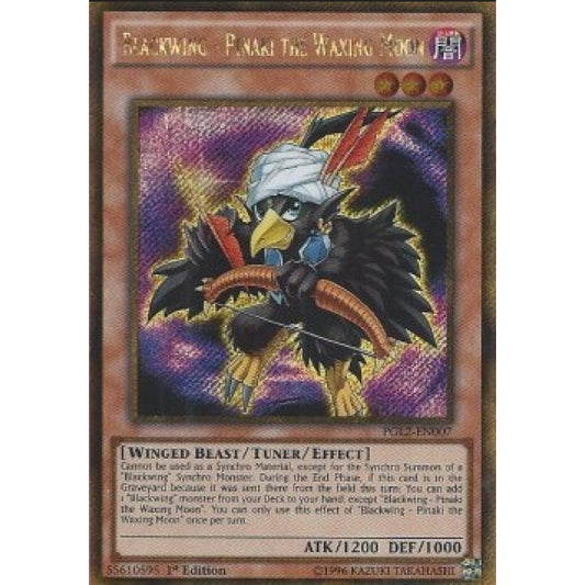 Yu-Gi-Oh! PGL2-EN007 Blackwing - Pinaki the Waxing Moon (Gold Secret Rare)