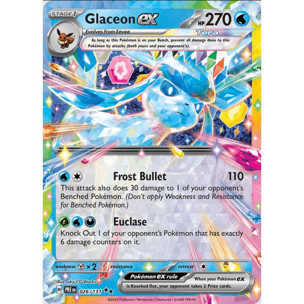 Glaceon ex, Double Rare, 026/191, Pokemon Card Game, Prismatic Evolutions