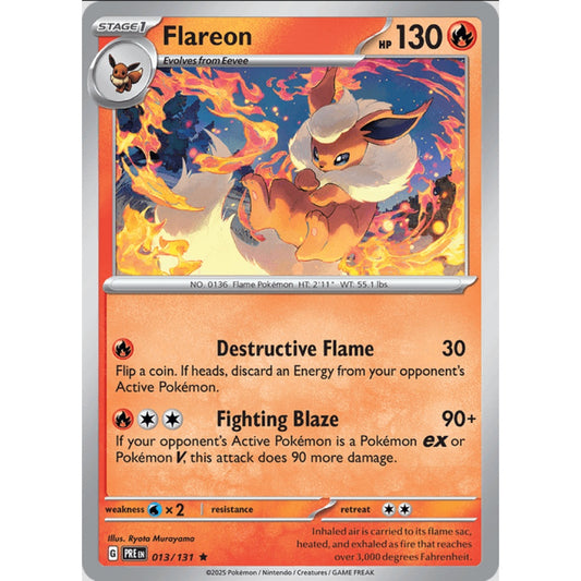 Flareon, Rare, 013/191, Pokemon Card Game, Prismatic Evolutions