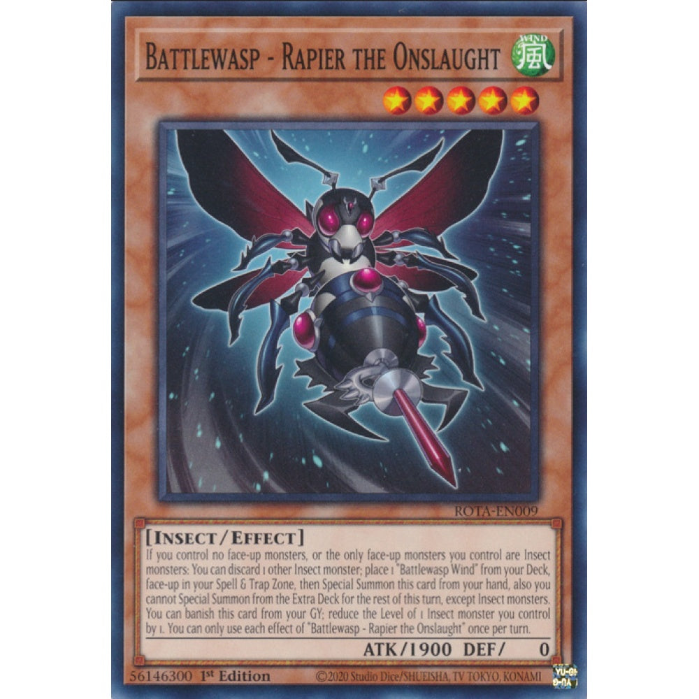 Battlewasp - Rapier the Onslaught, ROTA-EN009, Common, Yu-Gi-Oh, Rage of the Abyss