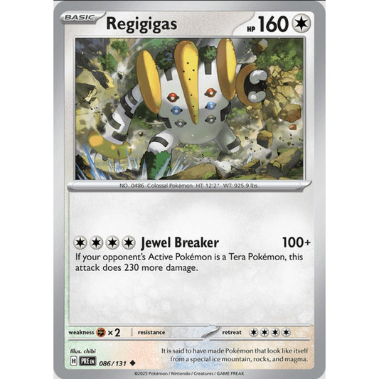 Regigigas, Uncommon, 086/191, Pokemon Card Game, Prismatic Evolutions