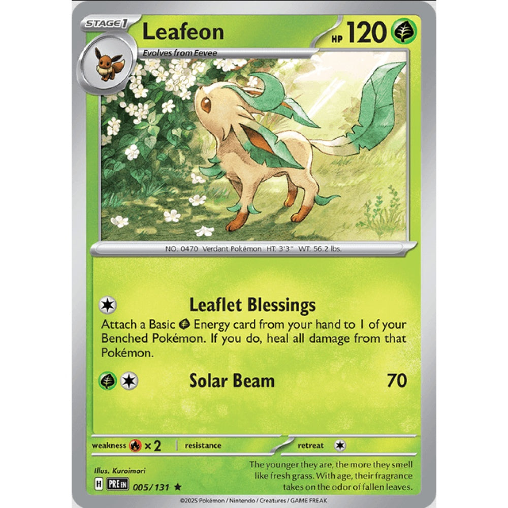 Leafeon, Rare, 005/191, Pokemon Card Game, Prismatic Evolutions