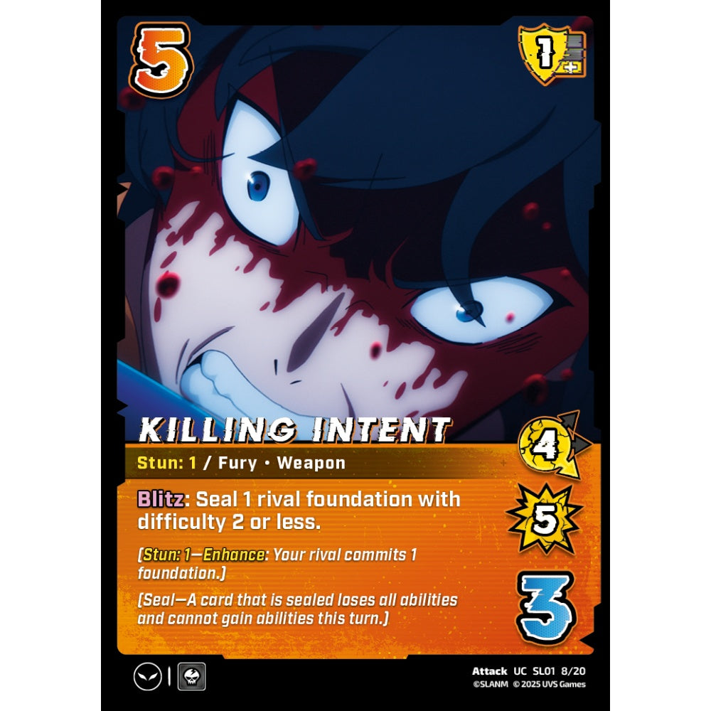 Killing Intent, 8/20, SL01, Universus, Solo Leveling Challenger Deck, Attack, UC