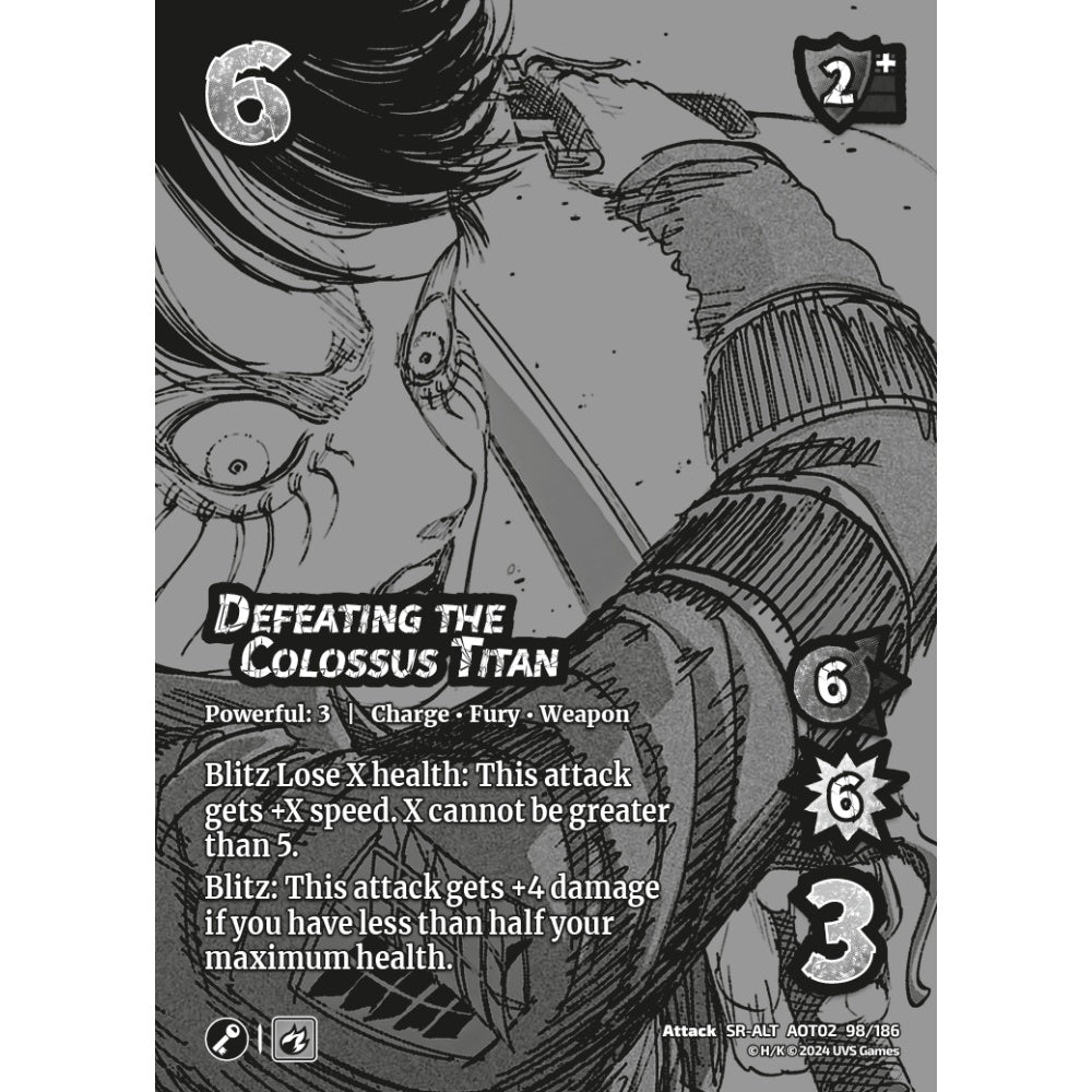 Defeating the Colossus Titan, 98/186, AOT02, Universus, Attack on Titan: Origins of Power, Attack, SR-ALT