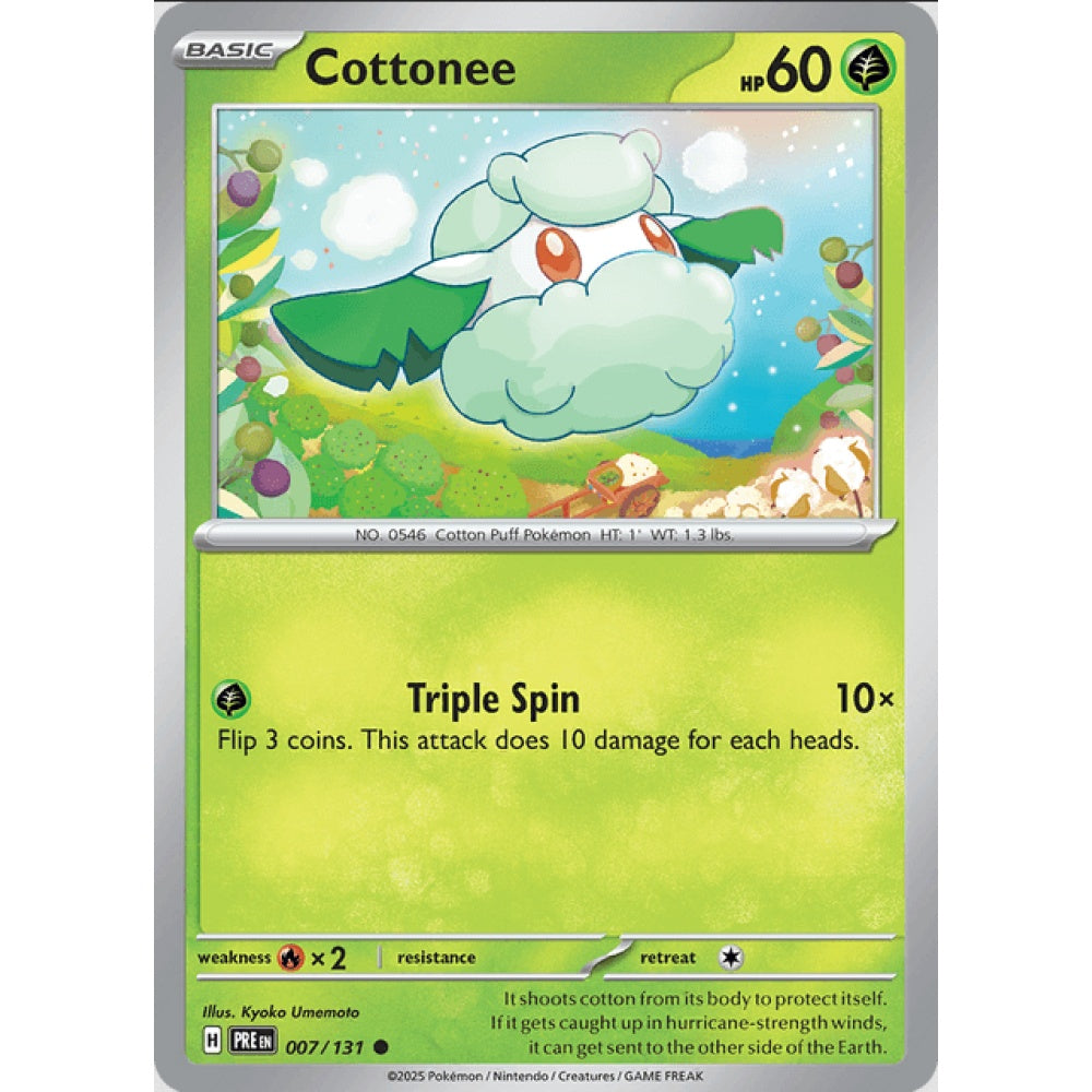 Cottonee, Common, 007/191, Pokemon Card Game, Prismatic Evolutions