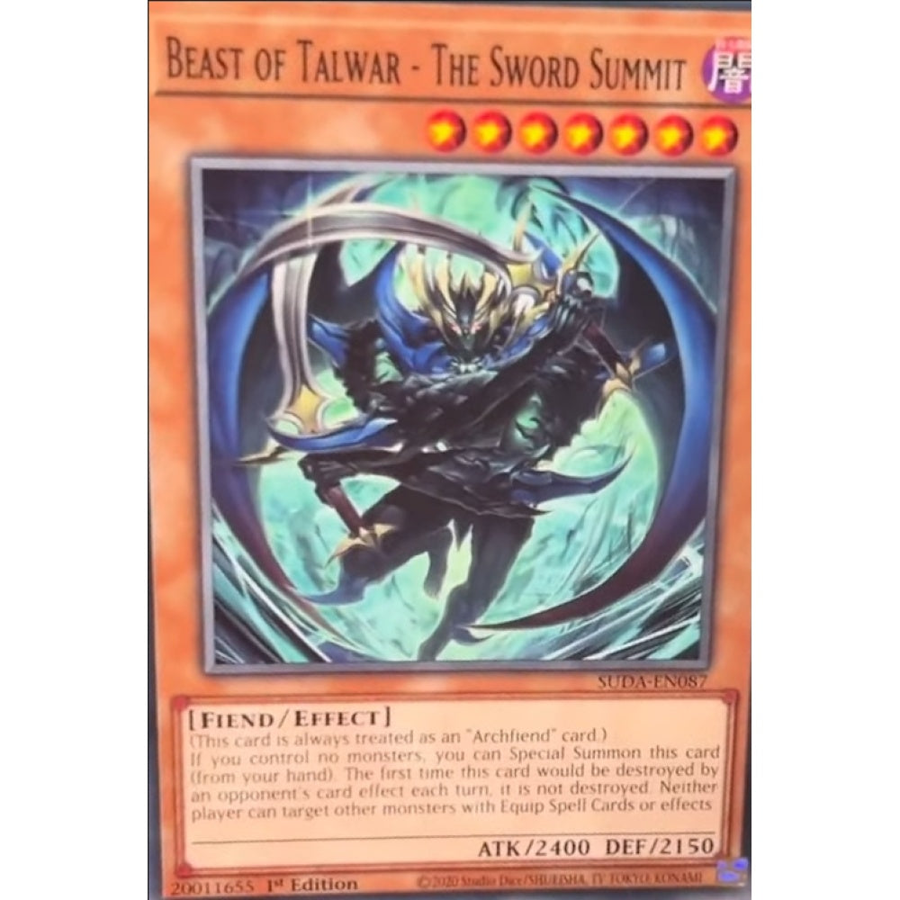 Beast of Talwar - The Sword Summit, SUDA-EN087, Common, Yu-Gi-Oh, Supreme Darkness