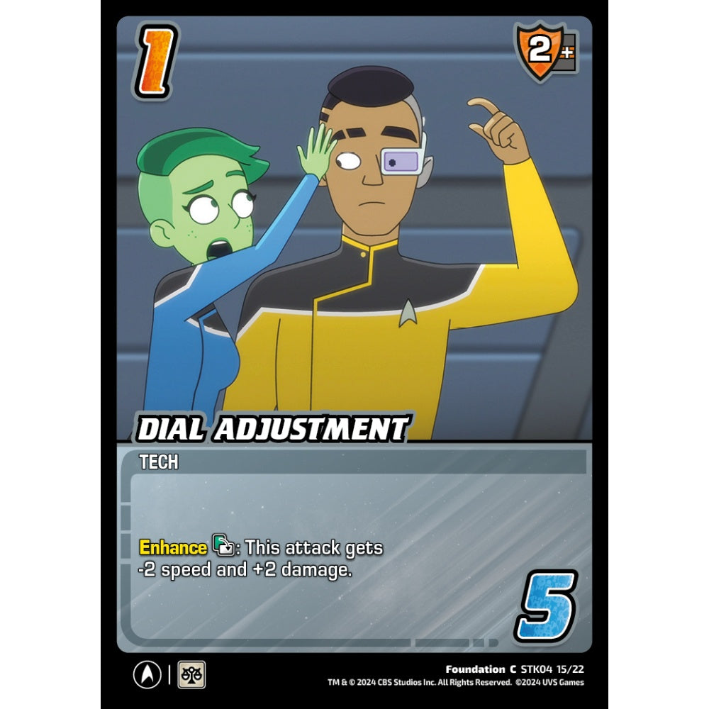 Dial Adjustment, 15/22, STK04, Universus, Star Trek Lower Decks Challenger Decks, Foundation, C