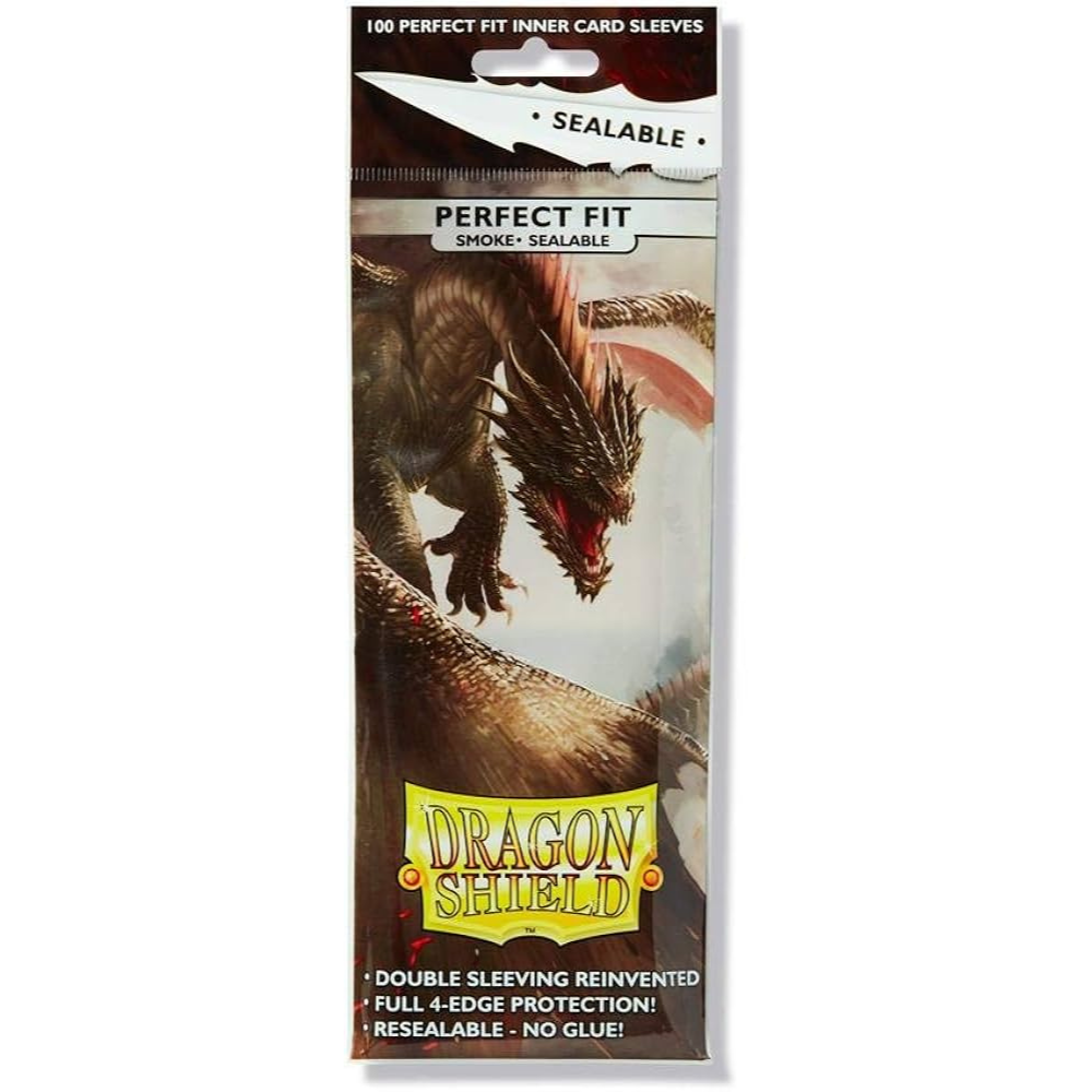 Dragon Shield - Perfect Fit Standard Size Sealable Sleeves 100pk - Smoke