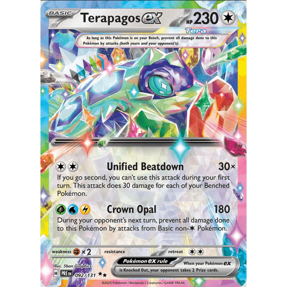 Terapagos ex, Double Rare, 092/191, Pokemon Card Game, Prismatic Evolutions