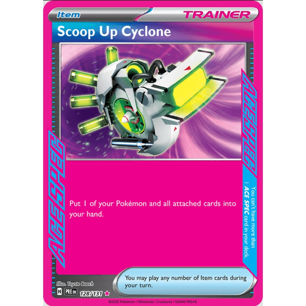 Scoop Up Cyclone, Ultra Rare, 128/191, Pokemon Card Game, Prismatic Evolutions