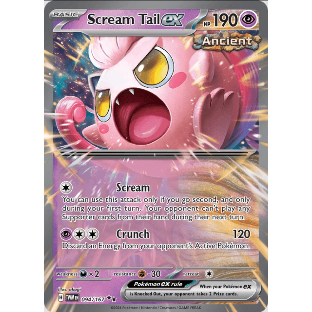 Scream Tail ex, Double Rare, 094/167, Pokemon Card Game, Twilight Masquerade