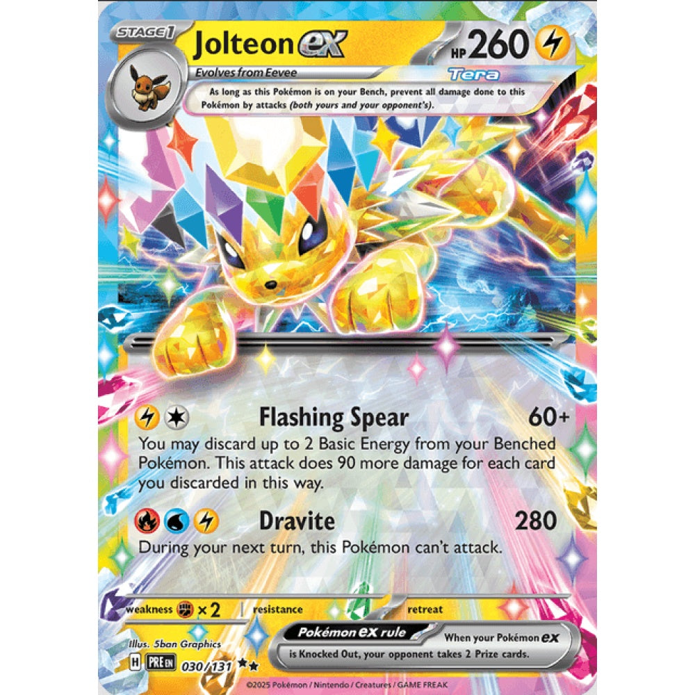 Jolteon ex, Double Rare, 030/191, Pokemon Card Game, Prismatic Evolutions