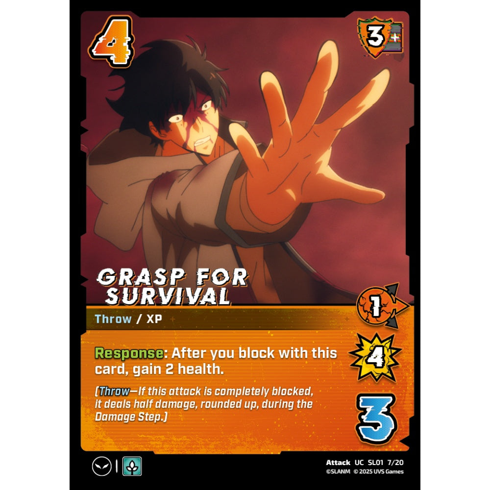 Grasp for Survival, 7/20, SL01, Universus, Solo Leveling Challenger Deck, Attack, UC