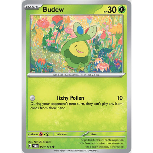 Budew, Common, 004/191, Pokemon Card Game, Prismatic Evolutions