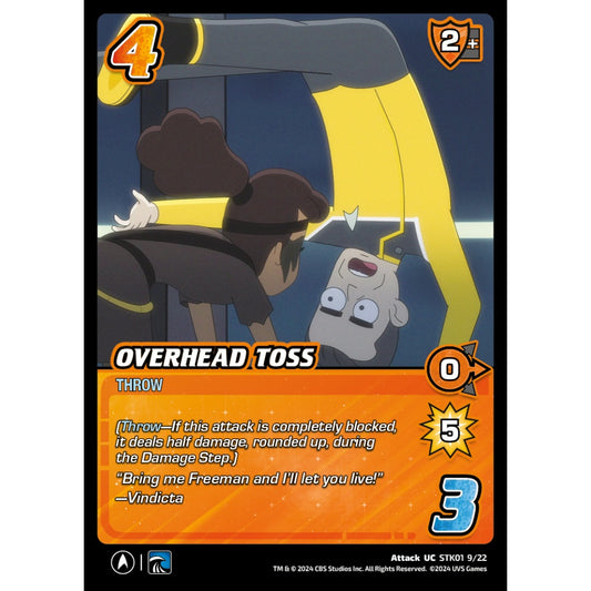 Overhead Toss, 9/22, STK01, Universus, Star Trek Lower Decks Challenger Decks, Attack, UC