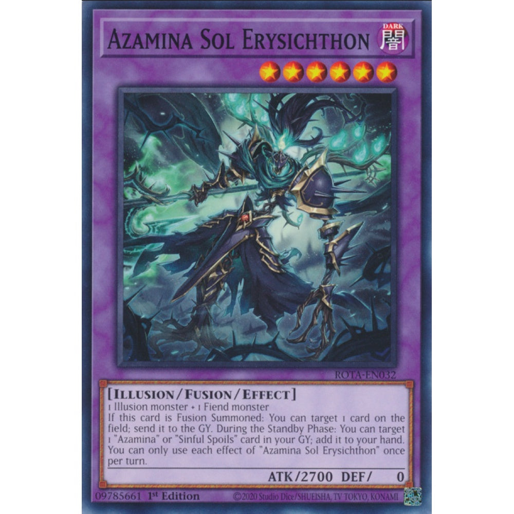 Azamina Sol Erysichthon, ROTA-EN032, Common, Yu-Gi-Oh, Rage of the Abyss