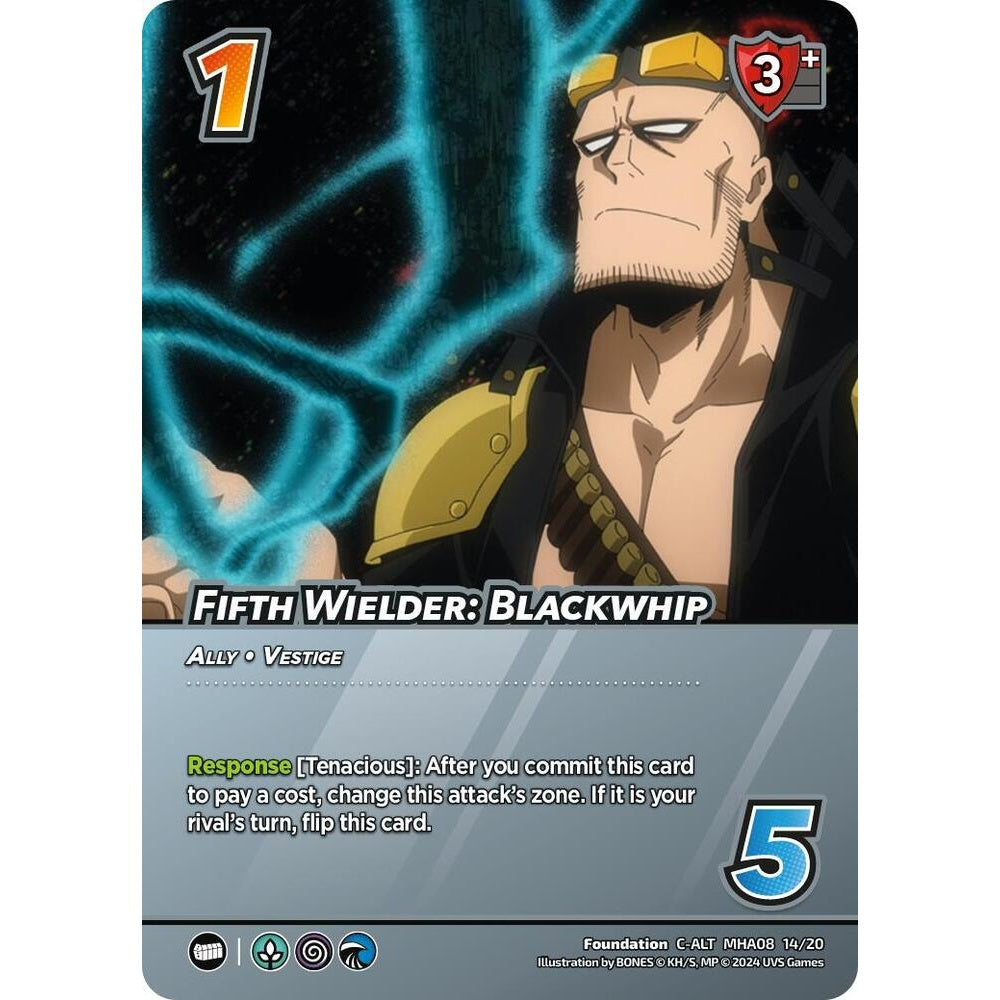 Fifth Wielder: Blackwhip, 14/20, MHA08, Universus, Challenger Series: My Hero Academia - Dark Hero Arc, Common-Alt