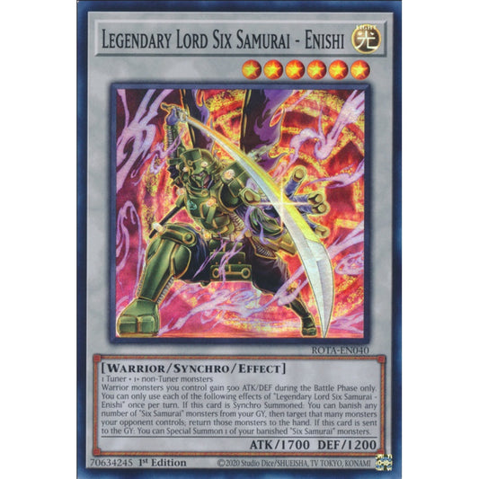 Legendary Lord Six Samurai - Enishi, ROTA-EN040, Super, Yu-Gi-Oh, Rage of the Abyss