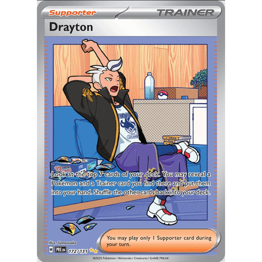 Drayton, Special Art Rare, 172/191, Pokemon Card Game, Prismatic Evolutions