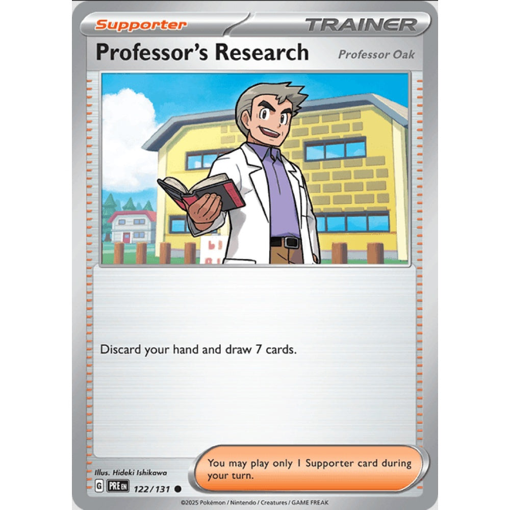 Professor's Research, Common, 122/191, Pokemon Card Game, Prismatic Evolutions