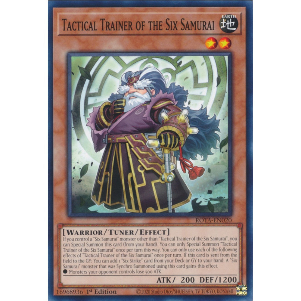 Tactical Trainer of the Six Samurai, ROTA-EN020, Common, Yu-Gi-Oh, Rage of the Abyss