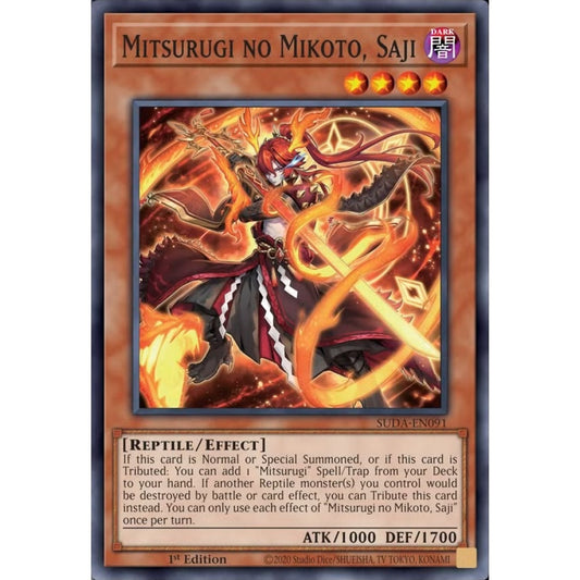 Mitsurugi no Mikoto, Saji, SUDA-EN091, Common, Yu-Gi-Oh, Supreme Darkness