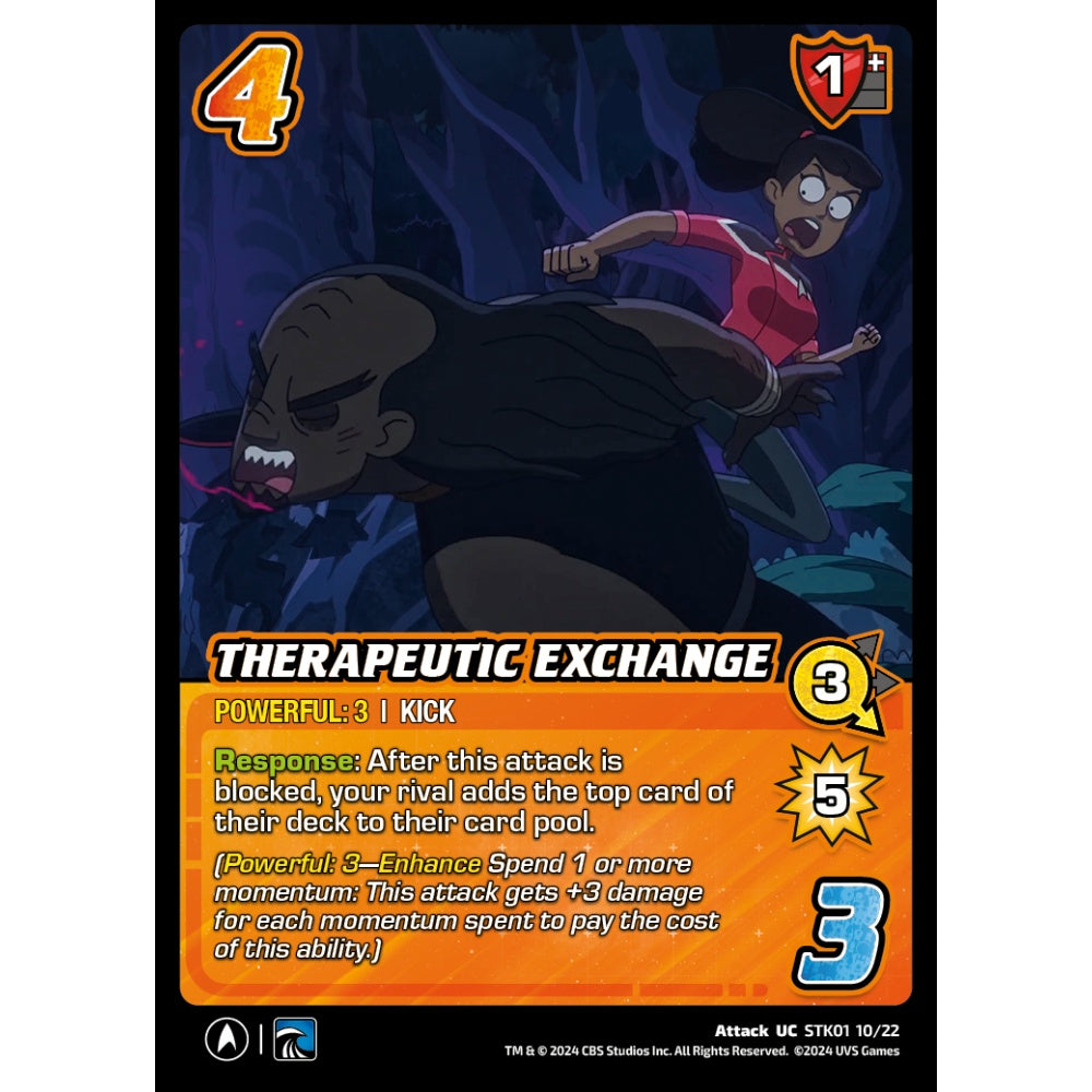 Therapeutic Exchange, 10/22, STK01, Universus, Star Trek Lower Decks Challenger Decks, Attack, UC