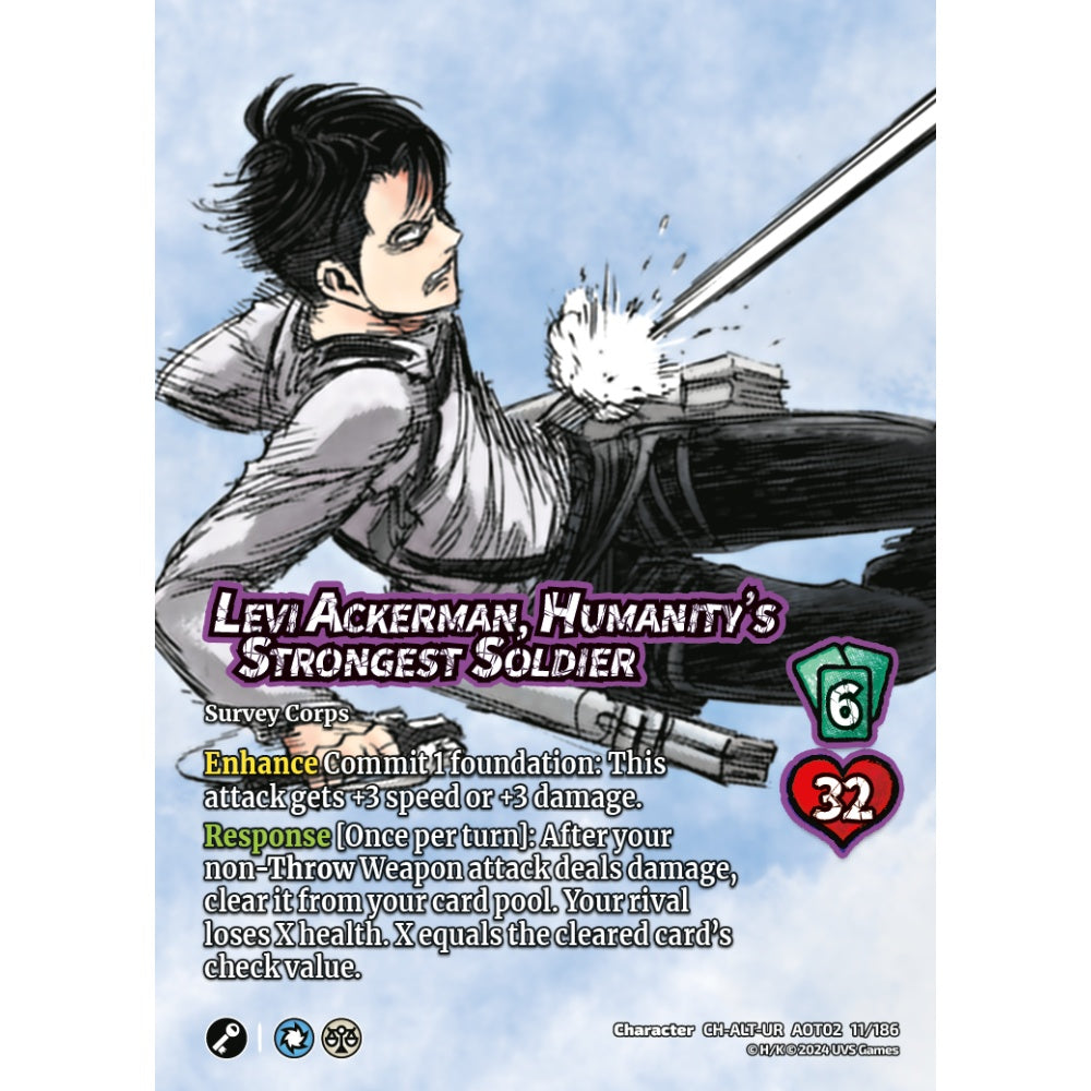 Levi Ackerman, Humanity's Strongest Soldier, 11/186, AOT02, Universus, Attack on Titan: Origins of Power, Character, CH-UR-ALT