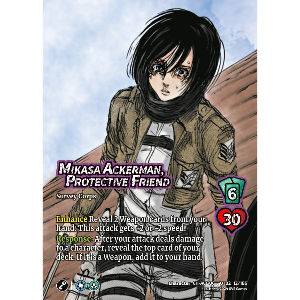 Mikasa Ackerman, Protective Friend, 12/186, AOT02, Universus, Attack on Titan: Origins of Power, Character, CH-UC-ALT