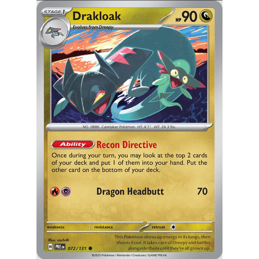 Drakloak, Common, 072/191, Pokemon Card Game, Prismatic Evolutions