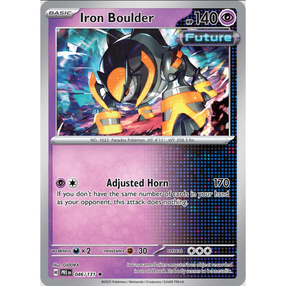 Iron Boulder, Rare, 046/191, Pokemon Card Game, Prismatic Evolutions