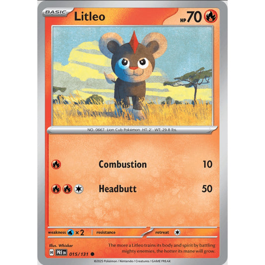 Litleo, Common, 015/191, Pokemon Card Game, Prismatic Evolutions