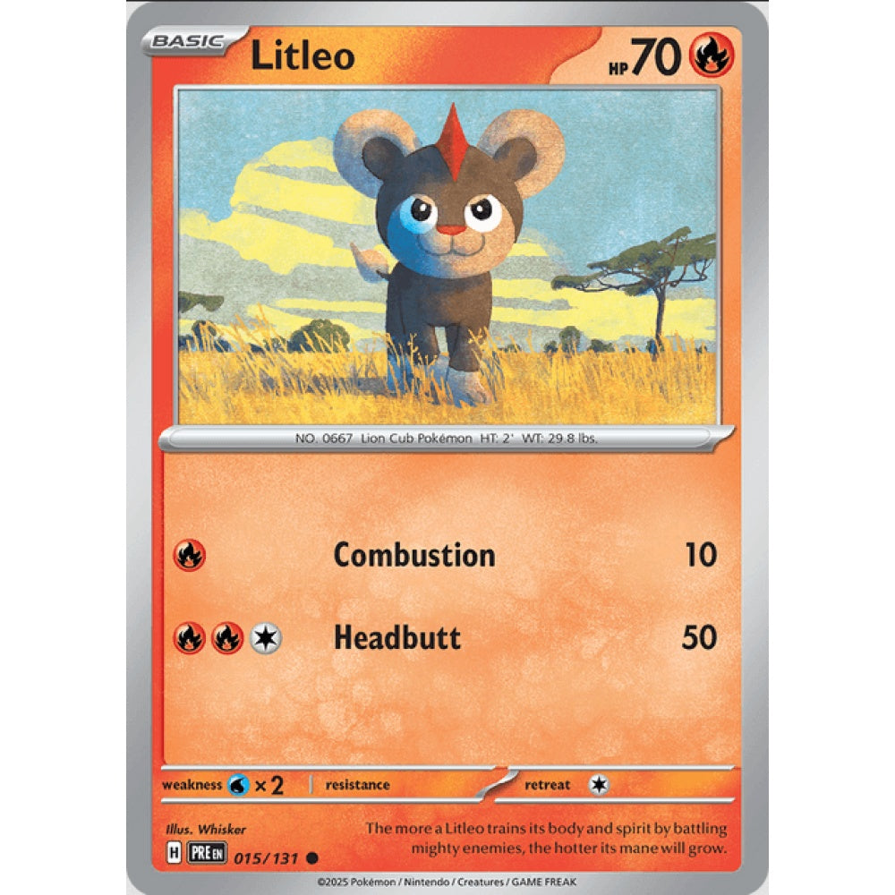 Litleo, Common, 015/191, Pokemon Card Game, Prismatic Evolutions