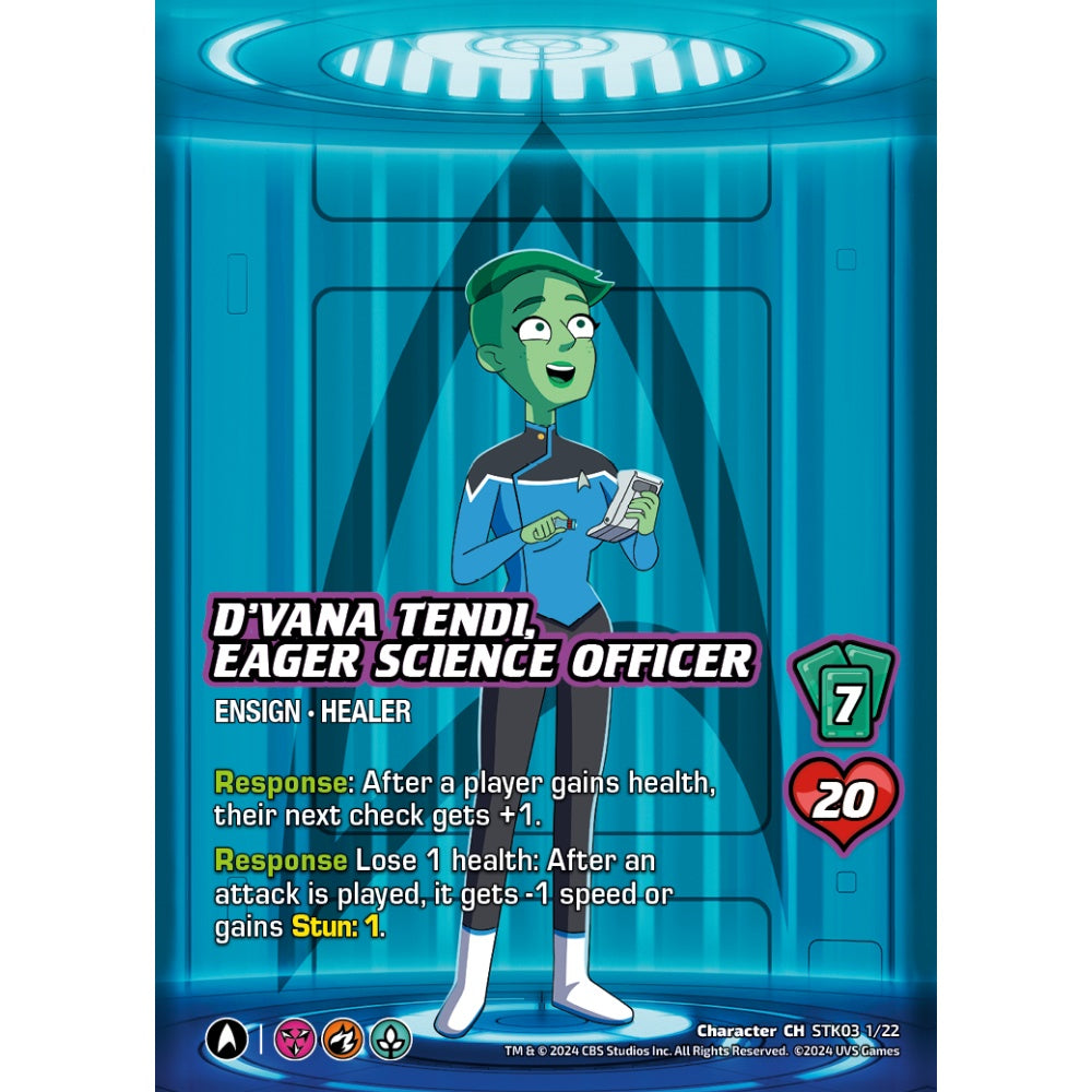 D'Vana Tendi, Eager Science Officer
, 1/22, STK03, Universus, Star Trek Lower Decks Challenger Decks, Character, CH