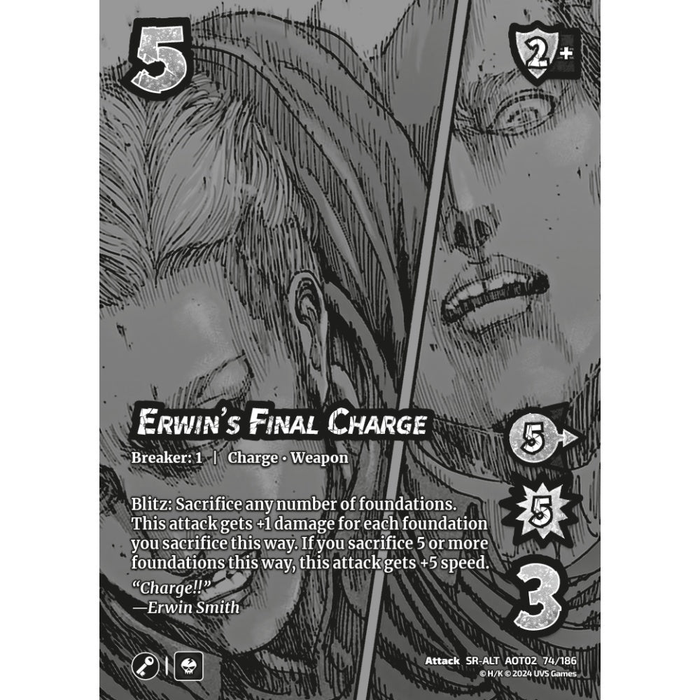 Erwin's Final Charge, 74/186, AOT02, Universus, Attack on Titan: Origins of Power, Attack, SR-ALT